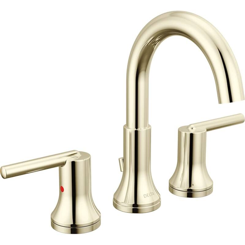 Delta Trinsic Widespread Bathroom Faucet with Metal Drain Assembly - - Brilliance Polished Nickel