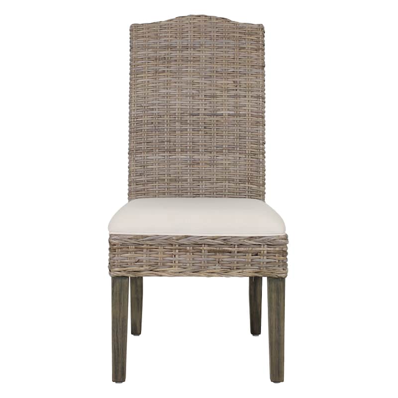 Natural Rattan Cushioned Dining Chairs By - Set Of 2 by East at Main