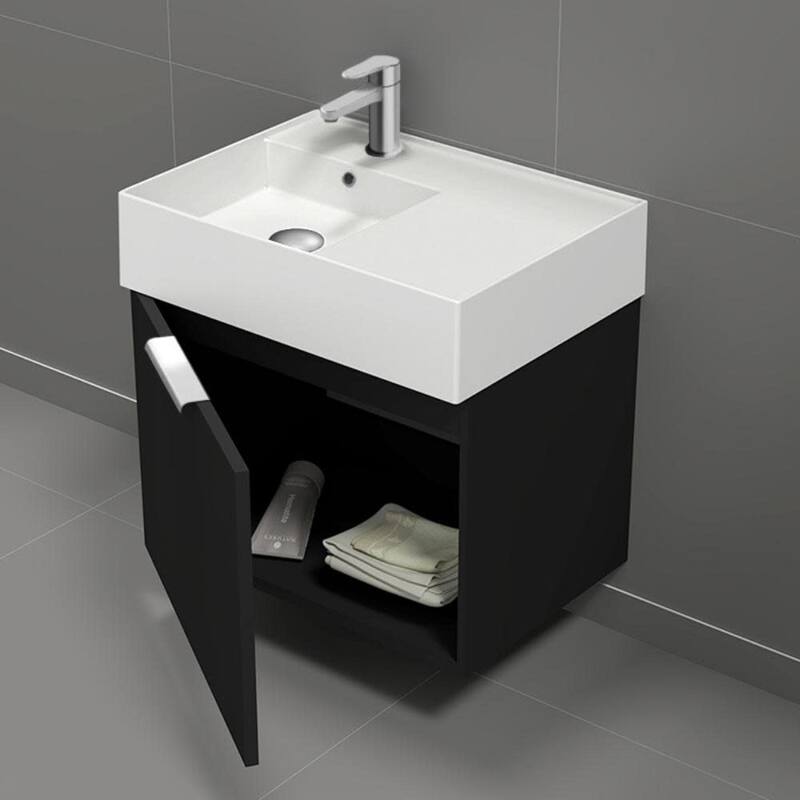 Nameeks Derin-2417-W-S-L Derin 24" Wall Mounted Single Basin Vanity