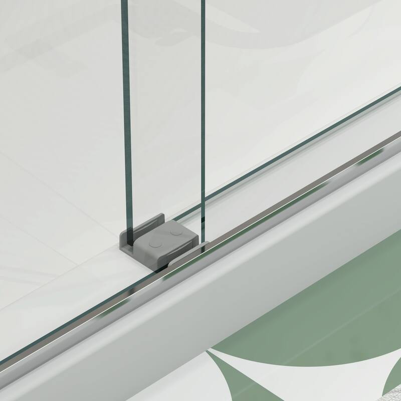 60''W x 74''H Frameless Double Sliding Shower Door with Stainless Steel Hardware - 60'' x 74''