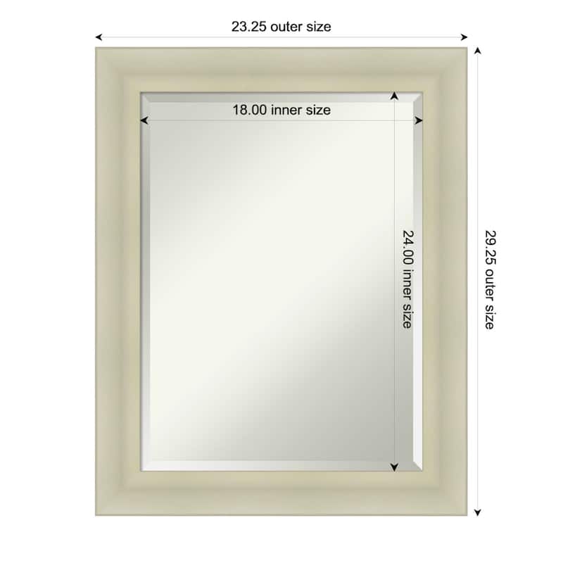 Oliver Beveled Wood Framed Bathroom Vanity Wall Mirror - 23 x 29 in - Oliver Warm Silver