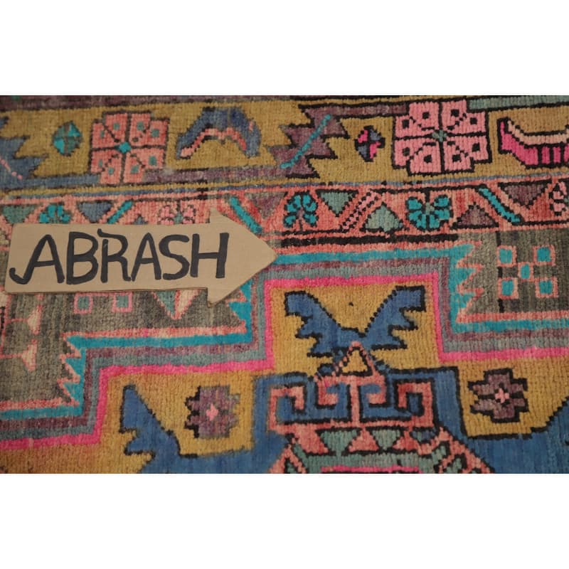 Hand Knotted Oriental 100% Wool Carpet Traditional Tribal Greys & Charcoal Ardebil Runner Rug - 9' 10'' X 3' 4''