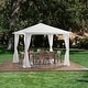 preview thumbnail 9 of 16, Pablo 10-foot Square Hardtop Aluminum Gazebo by Christopher Knight Home