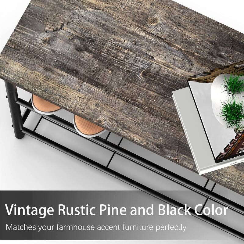Hall Tree Entryway Bench with Coat Rack and Shoe Storage