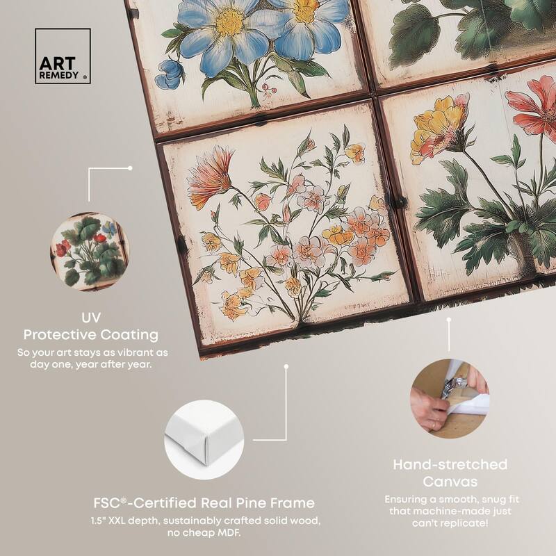 Floral Mosaic Medley Canvas by Art Remedy, Gallery Wrapped