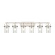 preview thumbnail 19 of 28, Innovations Lighting Pilaster II Cylinder - 6 Light 7" Wall-Mounted Bath Vanity Light Satin Nickel/Seedy