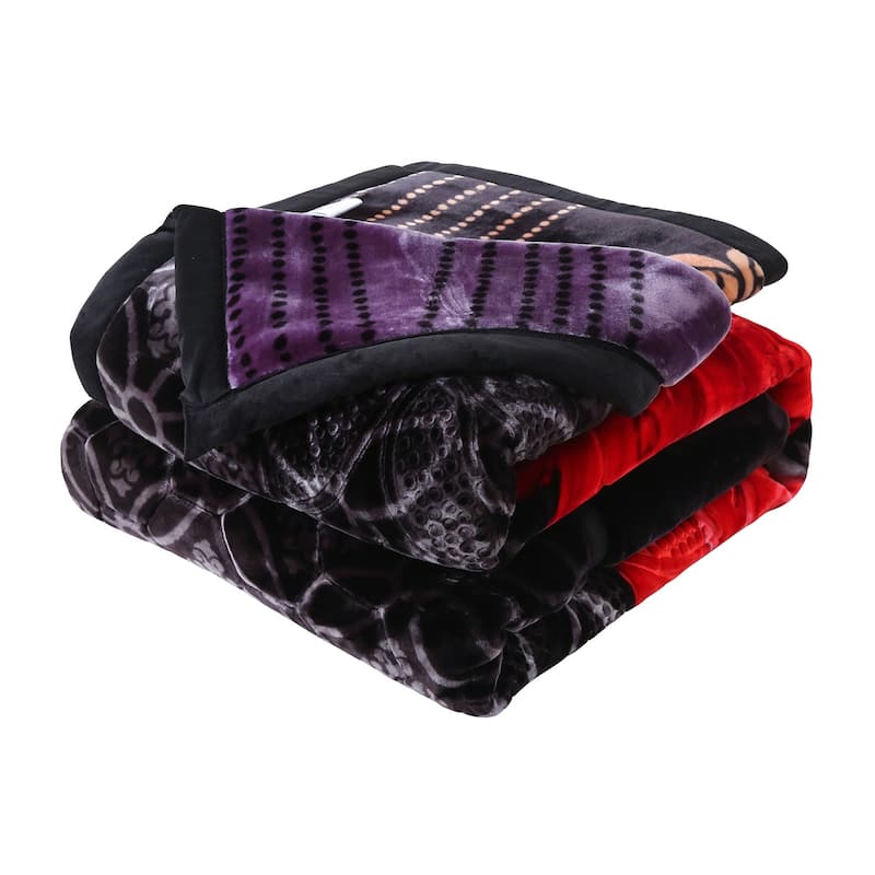 Floral & Animal 2-Ply Heavy Raschel Blanket 85" X 95"
