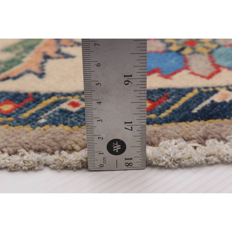 ECARPETGALLERY Hand-knotted Uzbek Ghazni Grey Wool Rug - 4'10 x 4'10