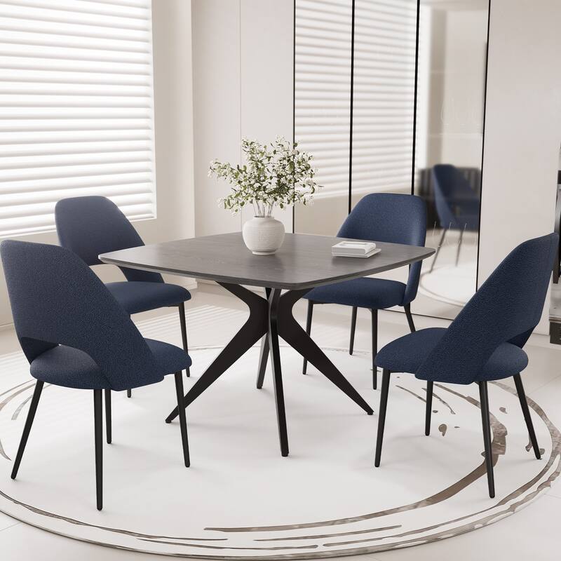 Modern Square Dining Table for 2-4, Small Kitchen Table with Metal Legs