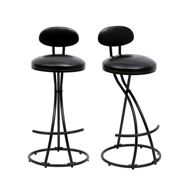 Round Bar Stool Armless Velvet Barstools with Back Set of 2 Upholstered Counter Chair for Dining Room, Kitchen Island