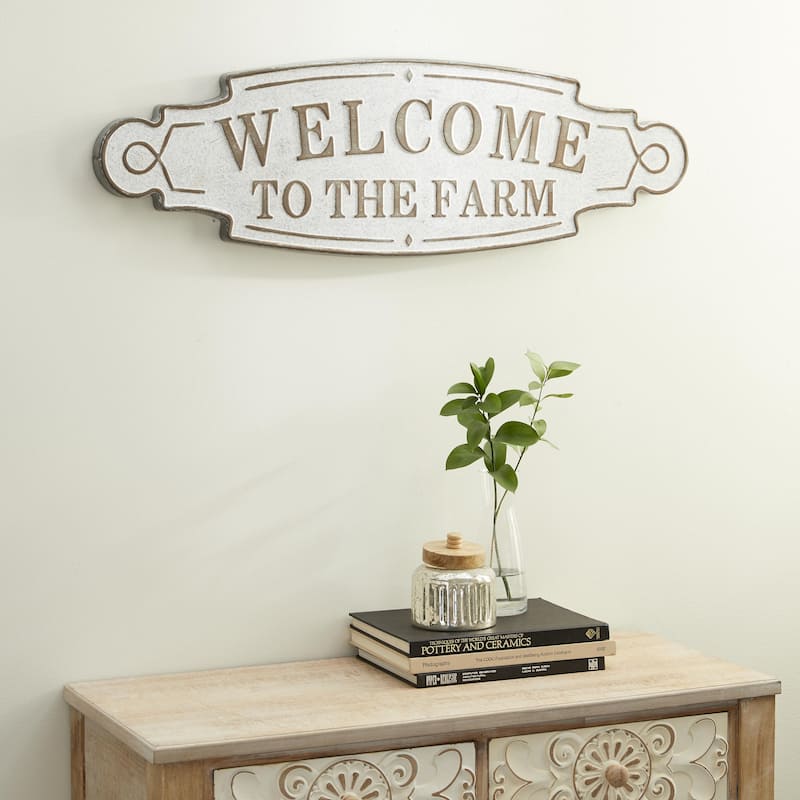 Metal Sign Wall Decor - Beige - Roche River Decor