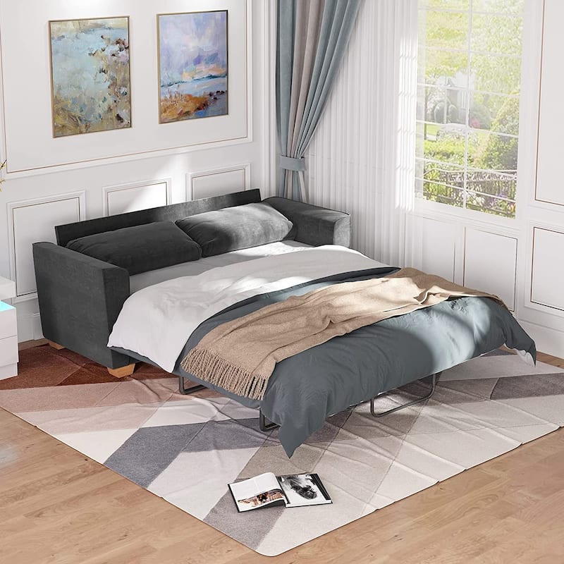 Mixoy Modern Pull Out Sofa Bed,Velvet Sleeper Loveseat Couch Bed