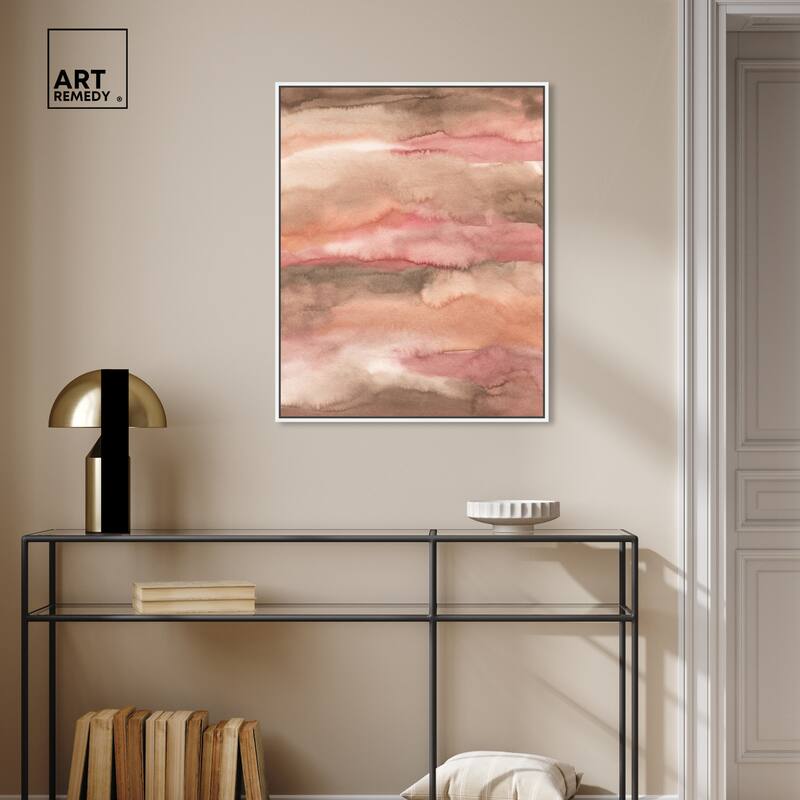 Art Remedy Loose Powder Framed Boho Abstract 1 Piece Canvas Wall Art