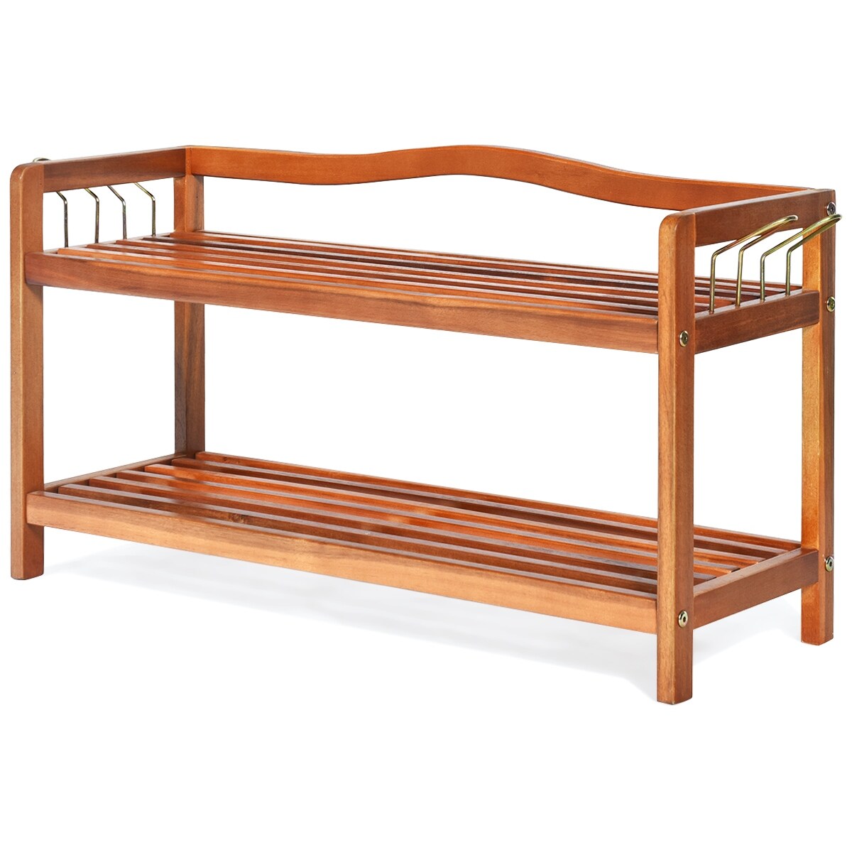 wooden shoe storage rack