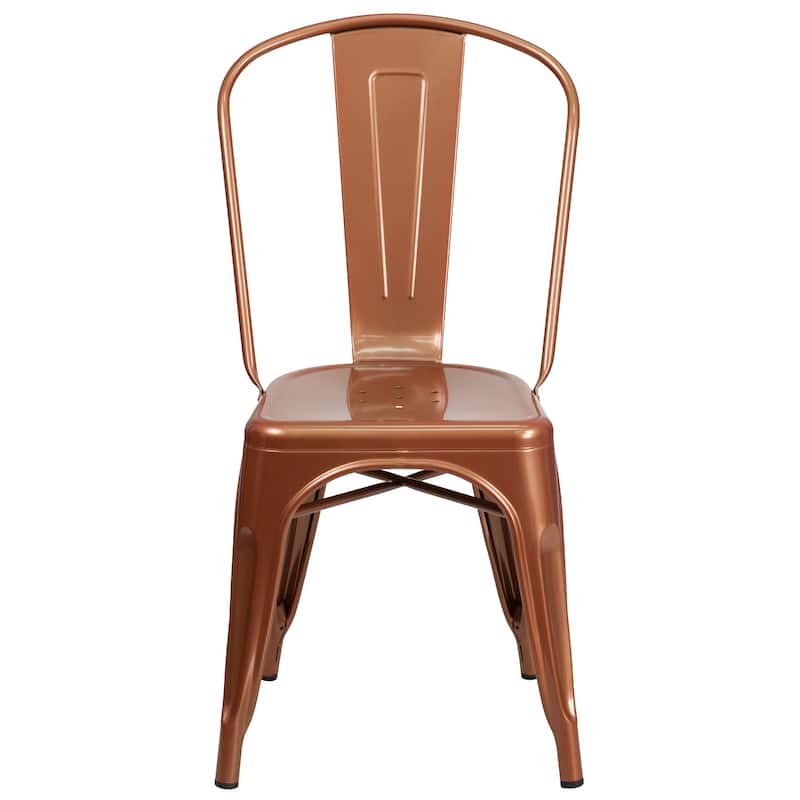 Metal Indoor/ Outdoor Stackable Chair - 20"D x 17.5"W x 33.5"H