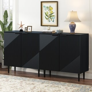 Set of 2 Versatile Buffet Cabinets Storage Side Cabinets TV Stand With Adjustable Shelves