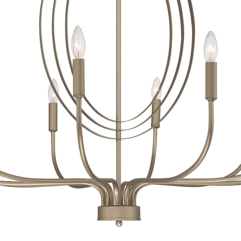 10 - Light Candle Style Geometric Chandelier - 39.37"D*39.37"W*33.54"H
