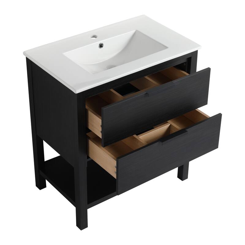 30" Bathroom Vanity with Resin Sink
