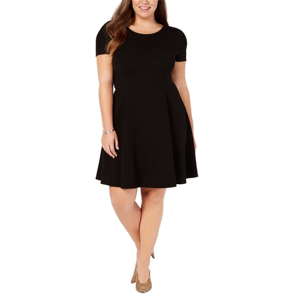 black cap sleeve skater dress