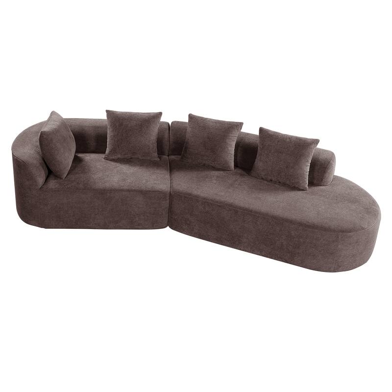 Christopher Knight Home - Modern Curved Upholstered Sectional Sofa