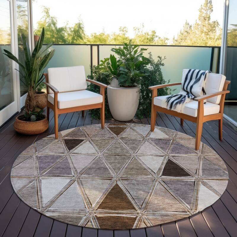 Machine Washable Indoor/ Outdoor Chantille Modern Diamonds Rug
