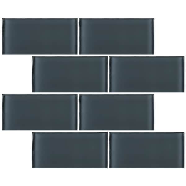 TileGen. 3" x 6" Glass Subway Tile in Dark Gray Wall Tile (80 tiles/10sqft.). Opens flyout.