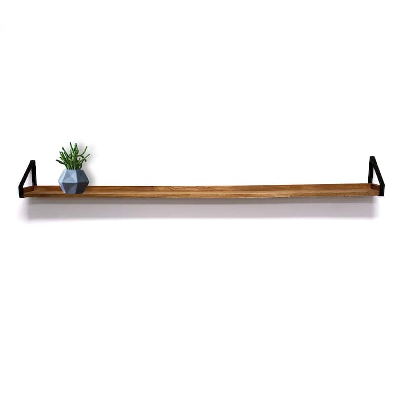 Mango/ Metal Real Wood Rustic Iron Bracket Ledge
