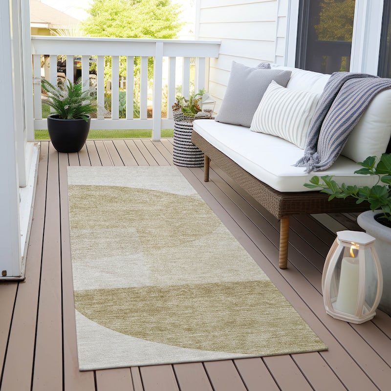 Machine Washable Indoor/ Outdoor Chantille Contemporary Deco Rug