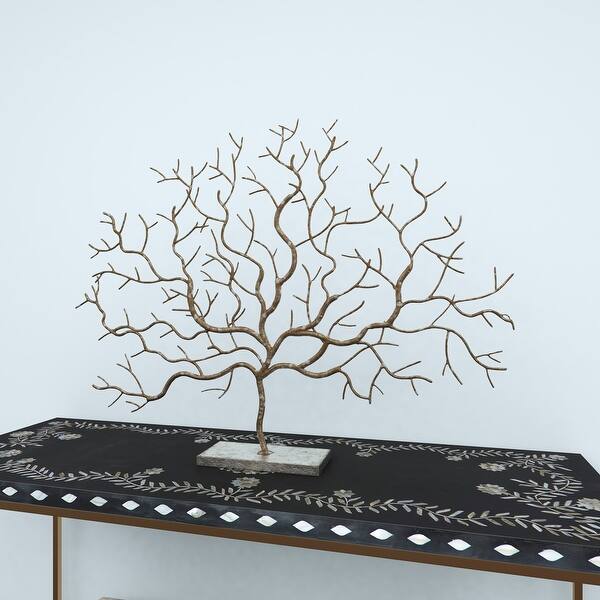 Woodsy Decor Lonely Tree Fall Black Branch Abstract Leaves Ombre