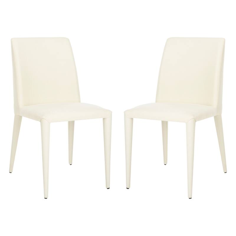 SAFAVIEH Shirlee Mid-Century Dining White Dining Chair (Set of 2) - 22.5" x 17.4" x 33.5" - 23Wx17Dx34H