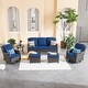 preview thumbnail 12 of 39, OVIOS 6-piece Rattan Wicker Patio Furniture Set Swivel Rocking Chair Set