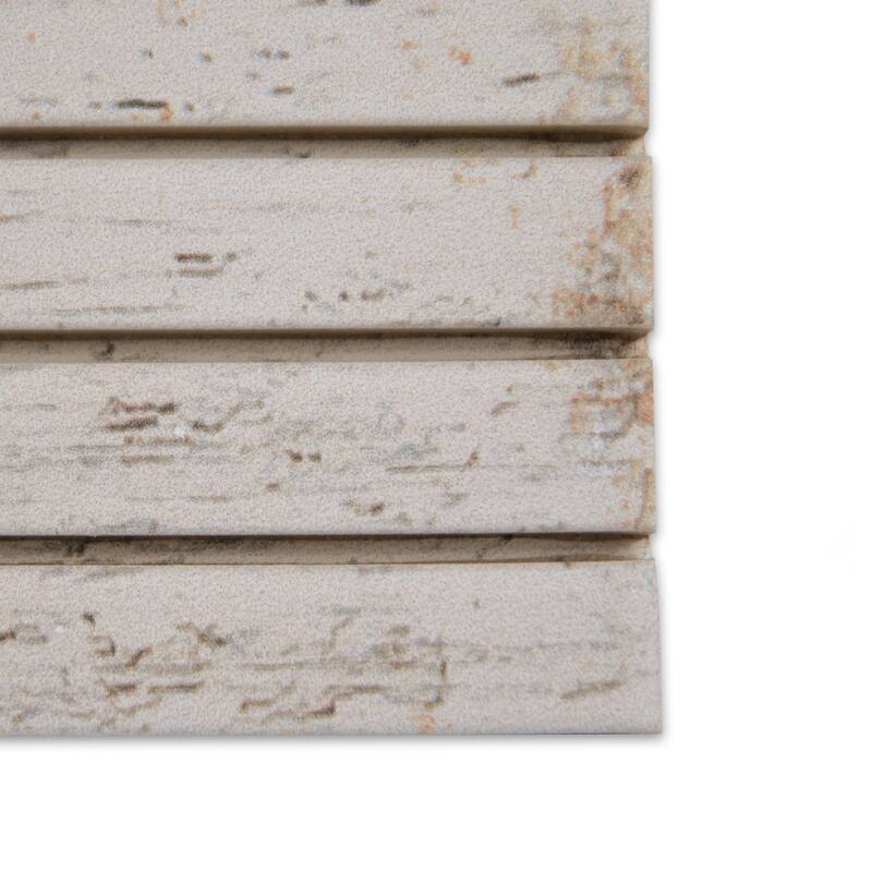 Merola Tile Retro Strata Blanc 6-7/8" x 14" Porcelain Floor and Wall Tile