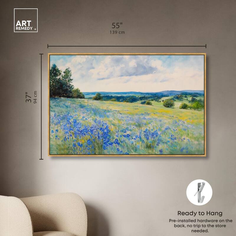 Sky Over Blue Fields Canvas by Art Remedy