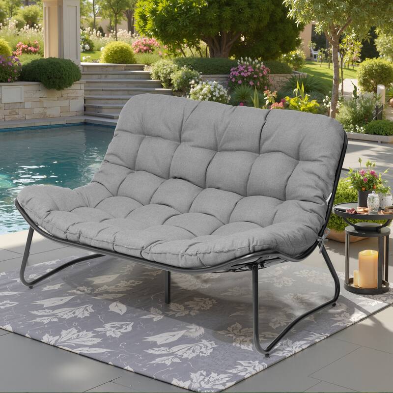 VredHom Double Papasan Loveseat Chair with Cushion Indoor Outdoor