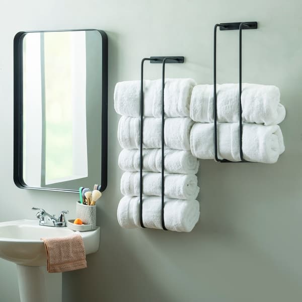 slide 2 of 15, Tuttle Metal Wall MountTowel Rack (Set of 2) Black