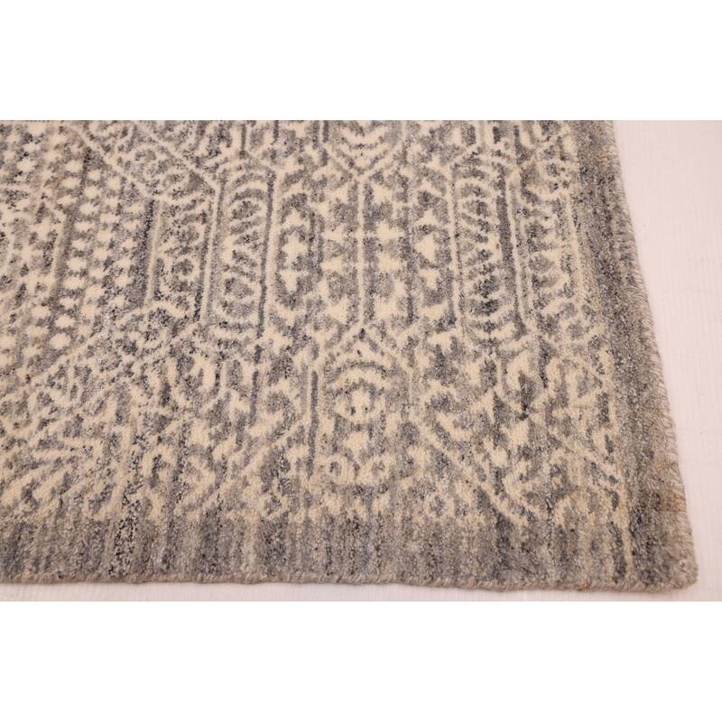 ECARPETGALLERY Hand Loomed Elysian Dark Grey Wool Rug - 8'1 x 9'11