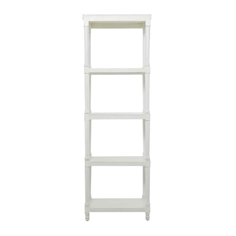 Wood 5 Shelf Shelving Unit - White - Roche River Decor - 13"Wx23"Lx72"H