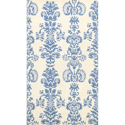 Modern Wool/ Silk Highlight Oriental Area Rug Hand-tufted Carpet - 5'0" x 8'0"