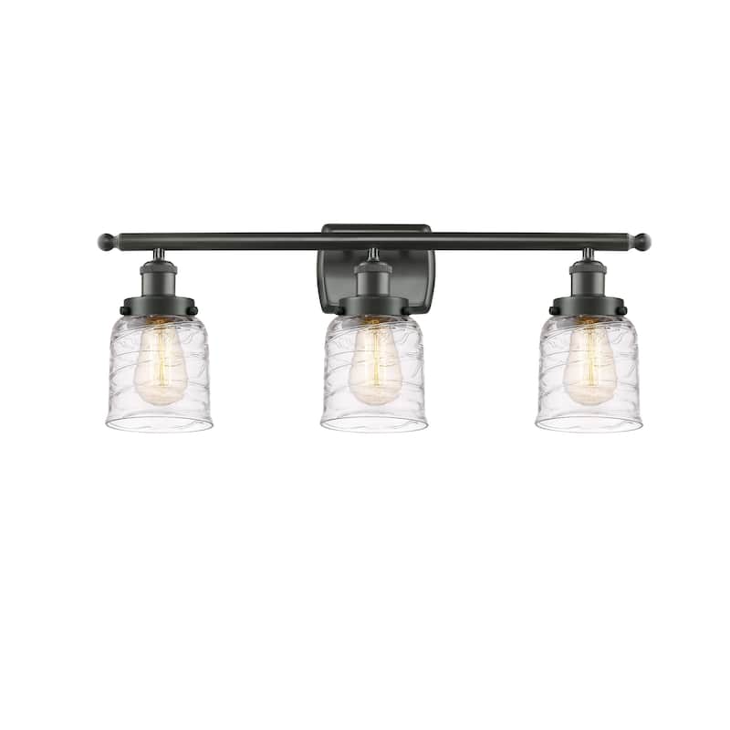 Innovations Lighting Ballston Urban Bell - 3 Light 26" Bath Vanity Light - Deco Swirl/Oil Rubbed Bronze