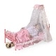 preview thumbnail 8 of 9, Badger Basket Starlights LED Canopy Metal Doll Bed with Bedding - Pink - 20.5" x 10.5" x 20"