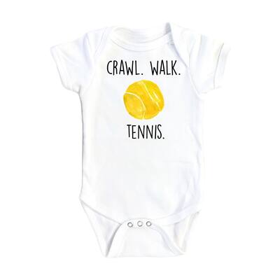 Tennis Crawl - Baby Boy Girl Clothes Infant Bodysuit Funny Cute Newborn