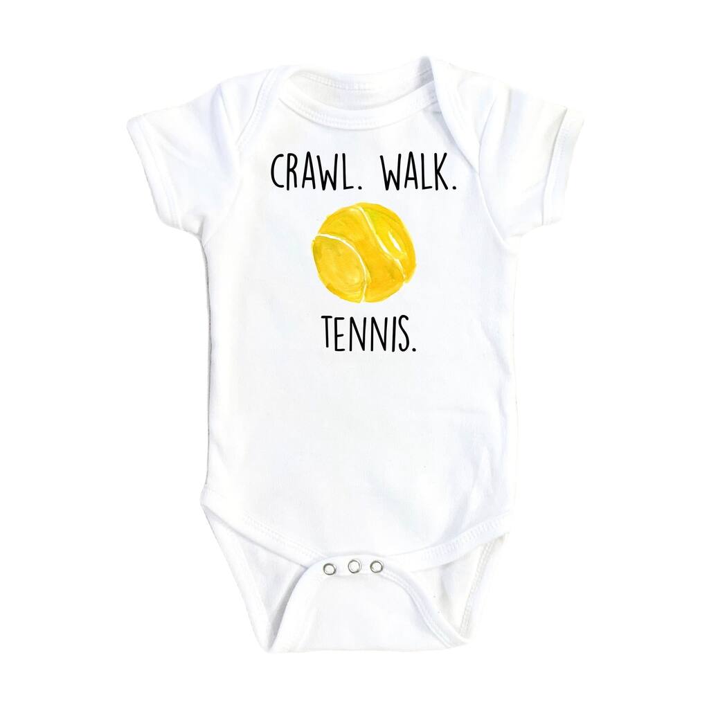 Tennis Crawl - Baby Boy Girl Clothes Infant Bodysuit Funny Cute Newborn