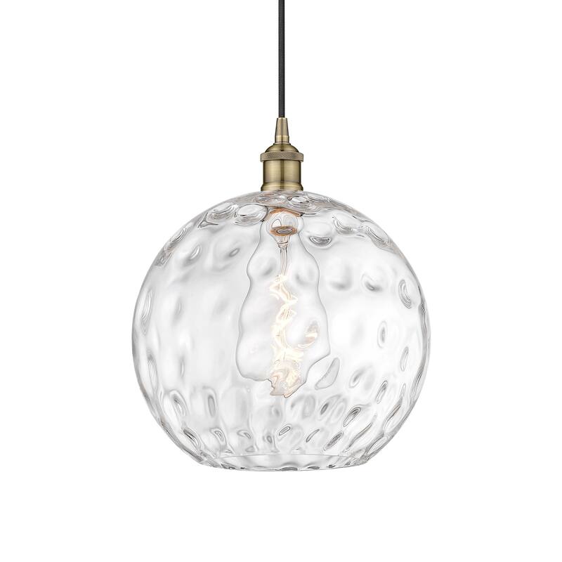 Innovations Lighting 616-1P-15-12 Athens Pendant Athens 12" Wide - Antique Brass / Clear Water Glass