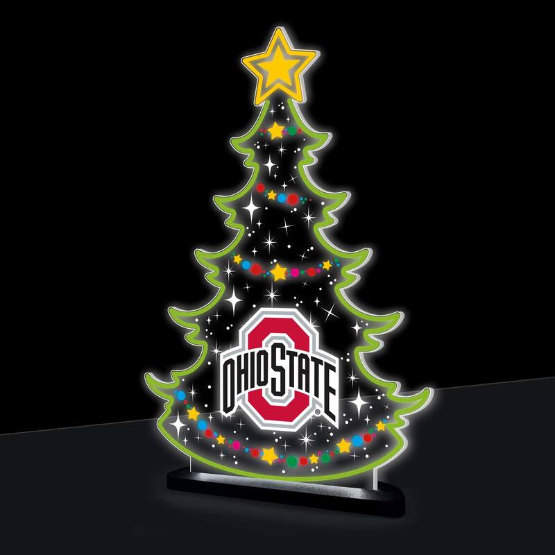 10" LED Tabletop Christmas Tree Desklite Sign, Ohio State University