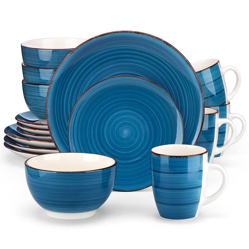 vancasso Bella 16-Piece Stoneware Dinnerware Set (Service for 4) - Navy