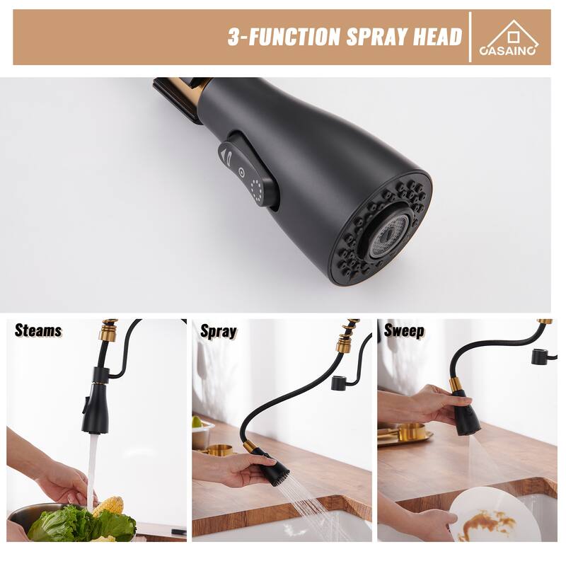 Single Handle Pull Down Sprayer Kitchen Faucet