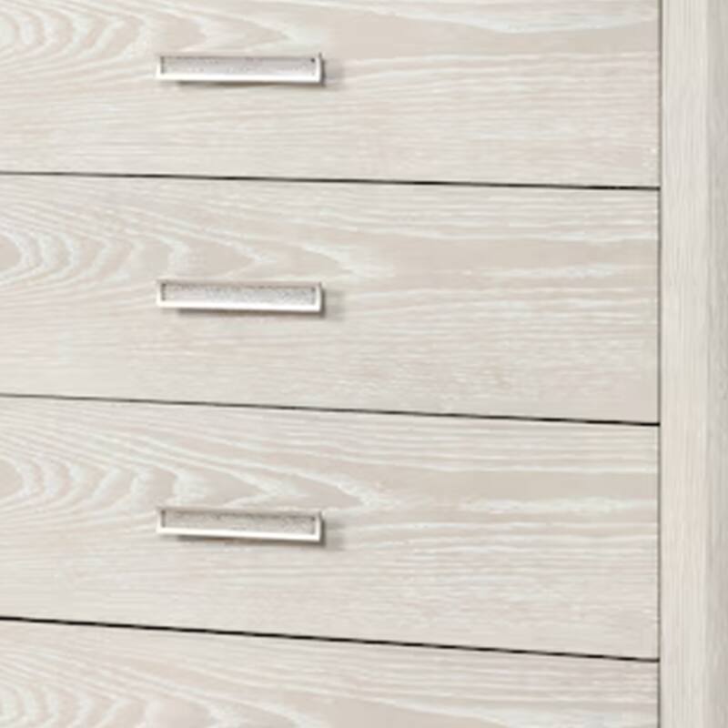 Loji 5 Drawer Tall Dresser Chest, Weathered Gray Solid Wood Storage