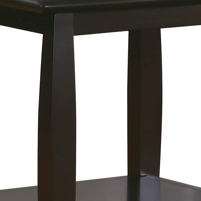 23.5 in. Dark Brown Rectangle Wood End Table, Sturdy Build End Side Table for Living Rooms