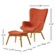 preview thumbnail 77 of 76, Hariata Mid-Century Modern Wingback Fabric Chair/Ottoman Set by Christopher Knight Home