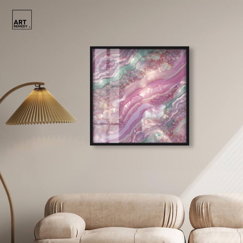 Pink and Mint Crystal I Shadowbox by Art Remedy